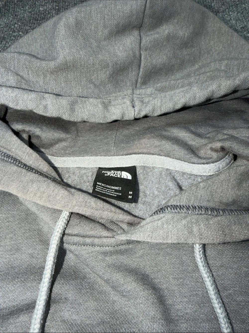 The North Face Gray Hooded Pullover with Pink Logo Patch